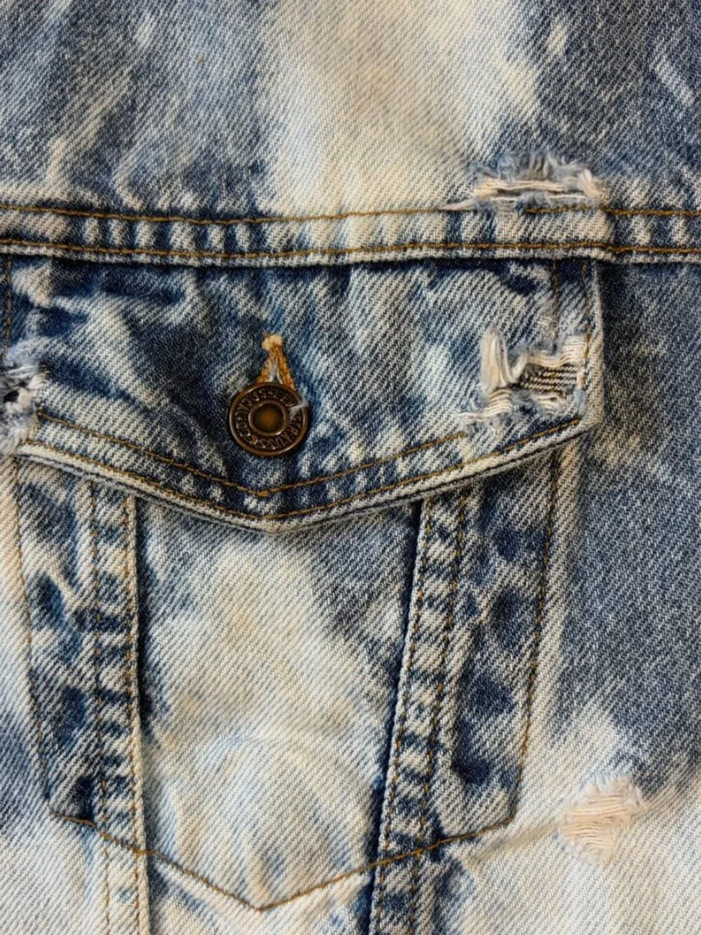 Vintage Levi's 70507 Black Label Denim Jacket L Made in USA Bleach Wash 90s - Picture 8 of 13